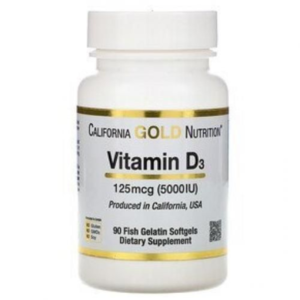 California Gold Nutrition Vitamin D3, 5000 IU 90 Softgels